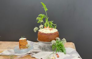 Recette Carotte Cake nappée au fromage frais de chèvre