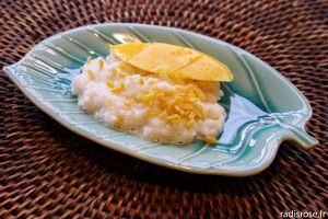 Recette Mango sticky rice, riz gluant à la mangue