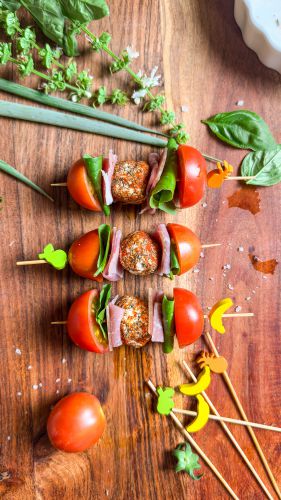 Recette Brochette de chèvre frais et tomate cerise