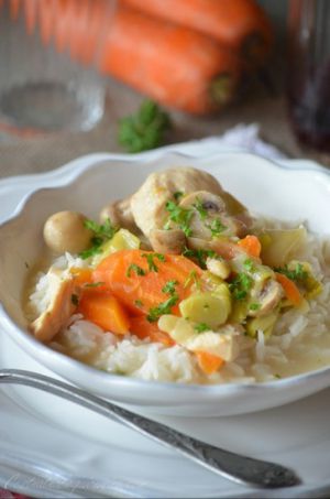 Recette Blanquette de poulet express au cookeo