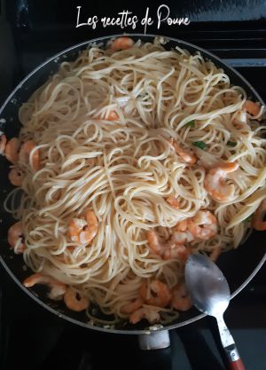 Recette Spaghetti ail & crevettes