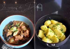 Recette Joues de porc au Rivesaltes, pommes de terre vapeur