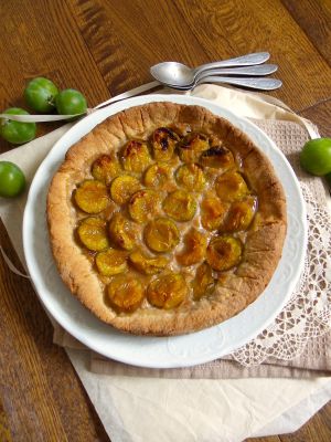 Recette Tarte amandine vegane aux prunes Reine-Claude