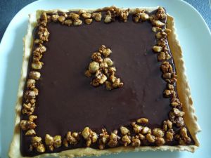 Recette Tarte au chocolat - feve tonka et noisettes caramelisees