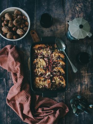 Recette Gratin de quatre quart framboise - coco