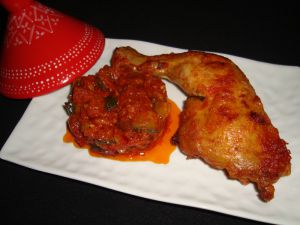 Recette Tajine de poulet aux tomates et à la courgette