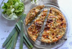 Recette Tarte au vert de poireau béchamel et mimolette #végétarien