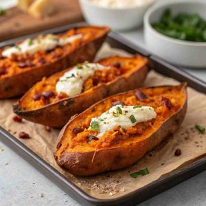 Recette Sweet Potato Skins – Healthier Loaded Recipe