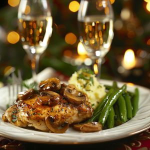 Recette Poulet aux champignons et vin blanc : Recette facile et savoureuse
