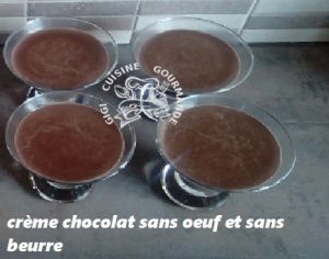 Recette Crème chocolat sans oeuf et sans beurre (thermomix)