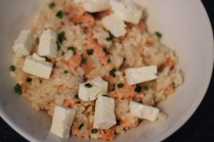 Recette Risotto au saumon fumé et à la feta