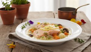 Recette Délice crémeux : Saumon mijoté façon blanquette allégée