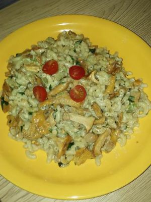 Recette Risotto de coquillettes aux girolles et courgettes