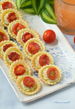 Recette Mini tartelettes boursin/tomates cerises