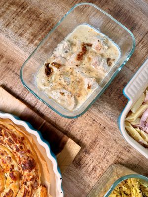 Recette Poulet à la crème ail et fines herbes