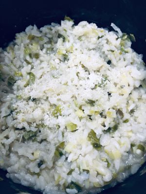 Recette Risotto Poireaux échalote Parmesan