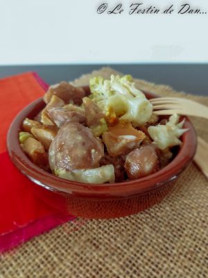 Recette Cocotte de Chou Romanesco, Châtaignes et Emincé de Soja  *Recette Cookéo*