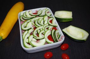 Recette Gratin de courgettes du jardin et chair a saucisse
