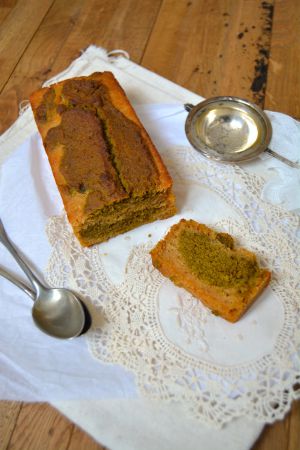 Recette Cake marbré thé matcha - bergamote (vegan & sans gluten)