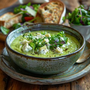 Recette Velouté de courgettes au fromage frais : Recette facile et savoureuse