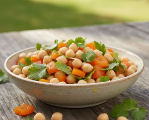 Recette Salade de pois chiches aux poivrons orange et coriandre : une fraîcheur irrésistible