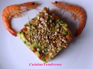 Recette Salade raffinée avocat crevettes