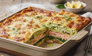 Recette Lasagnes au saumon et aux épinards-oseille, aux deux fromages