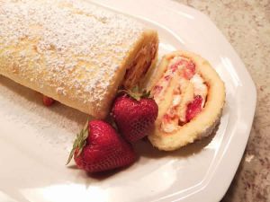 Recette Roulé aux fraises et mascarpone au Thermomix