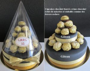 Recette Gâteau "Ferrero Rocher" en Pâte à Sucre + Minis Cupcakes