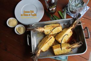 Recette Ananas rôti au rhum et à la vanille