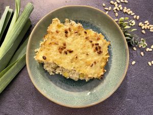 Recette Gratin de boulgour et poireaux à la crème