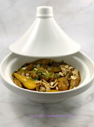 Recette Tajine de poulet aux poires caramélisées