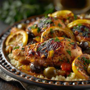 Recette Tajine de poulet aux citrons confits : Recette facile et savoureuse