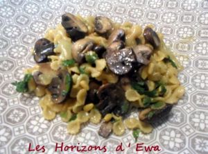 Recette Pâtes aux champignons