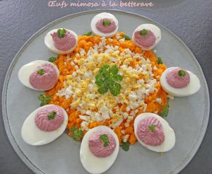 Recette Œufs mimosa à la betterave