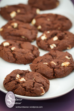 Recette Cookies au chocolat et aux pépites de chocolat blanc