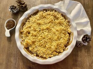 Recette Crumble aux pommes et crème de marrons