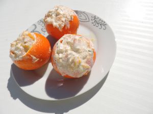 Recette Clémentines farcies aux crevettes et fromage frais