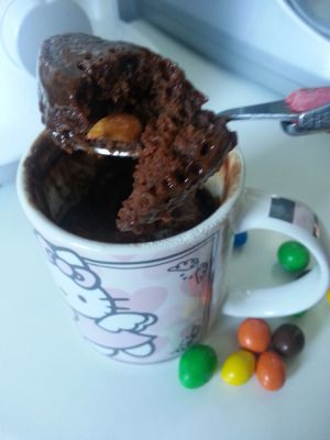 Recette Mug Cake au nutella et m&m's