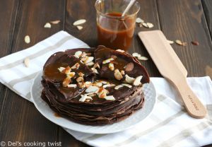 Recette Crêpes vegan tout chocolat + sauce caramel