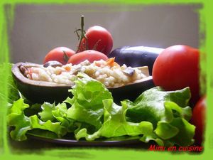 Recette Risotto aubergines & tomates