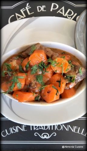 Recette Cocotte de bœuf carottes (plat de bistrot)/ guiso de ternera con zanahorias ( plato de bistrot)