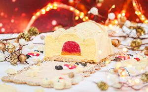 Recette Bûche de Noël Casse-Noisette mangue framboise