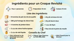 Recette Croque Monsieur Chèvre Miel Noix : La Recette Revisitée