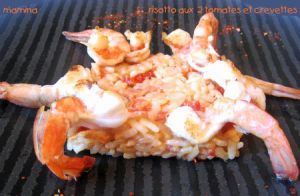 Recette Risotto aux crevettes et aux deux tomates