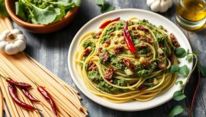 Recette Spaghetti au pesto de cime di rapa : recette savoureuse