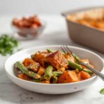 Recette Sweet Potato Green Bean Tray Bake Recipe