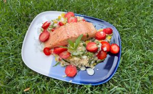 Recette Filet de saumon avec couscous aux fraises