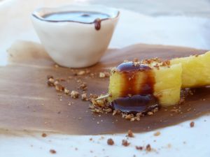 Recette Caramel de Nutella, brochettes d'ananas