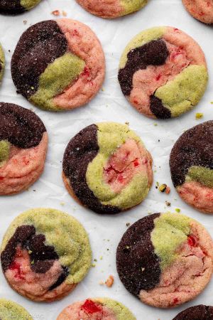 Recette Spumoni Cookies (Cherry, Pistachio, Chocolate)